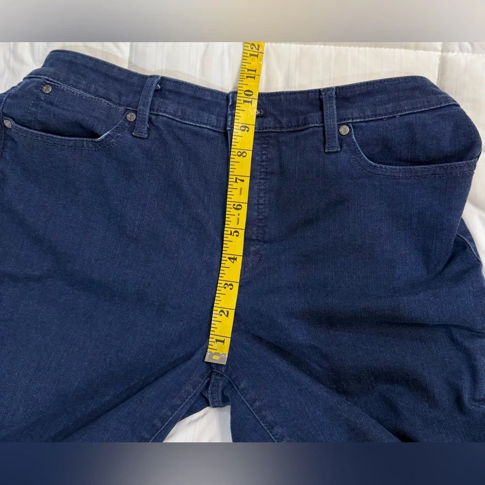 Talbots Women's Blue Jeans with Crystal Embellishment on Lower Legs of Jeans